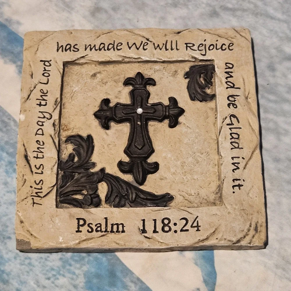 Psalm 118:24 This Is the Day Christian Cross Resin Wall Plaque 8